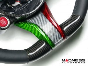 Alfa Romeo Giulia Steering Wheel Trim - Carbon Fiber - Lower Decal Trim - QV Model - 2020+ models - White Candy